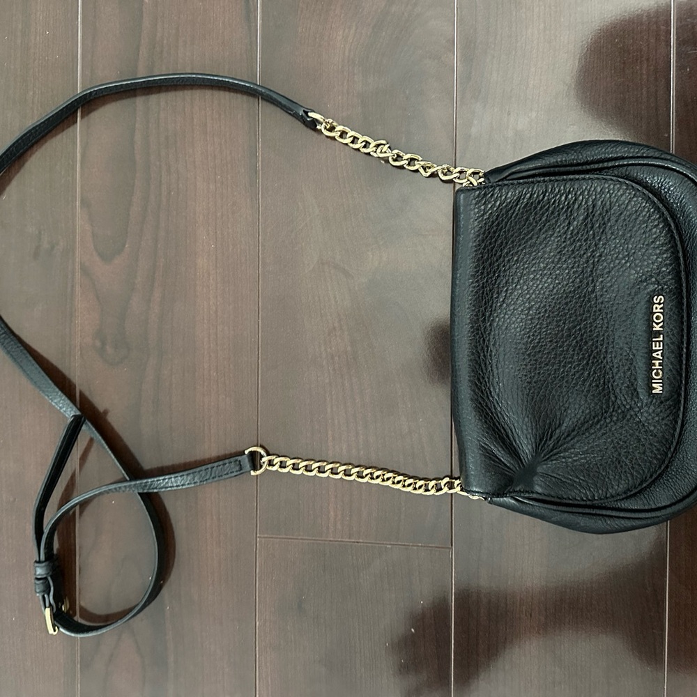 Michael Kors Black Crossbody Bag with Gold Chain